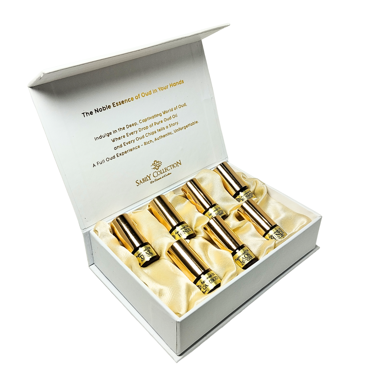 Oud Oils Perfume Box Golden 7 Variety Pure Agarwood Oil Dehn Al Oud