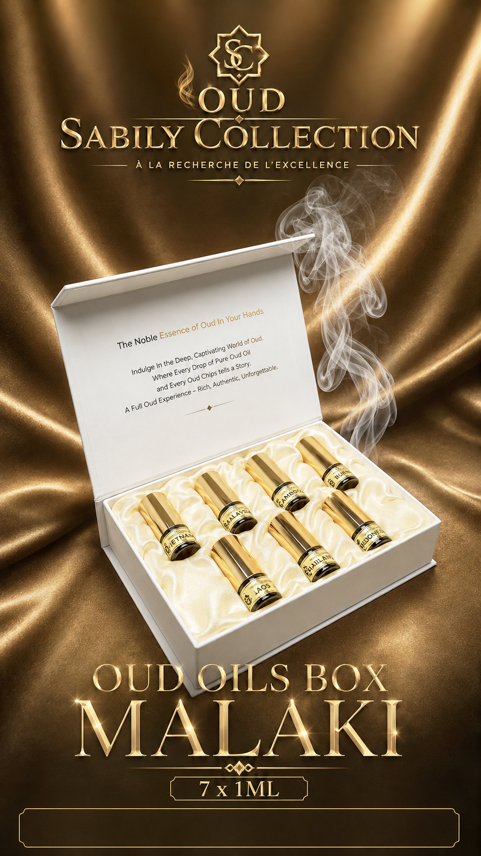 Oud Oils Perfume Box Malaki 7 Variety Pure Agarwood Oil Dehn Al Oud - Image 2